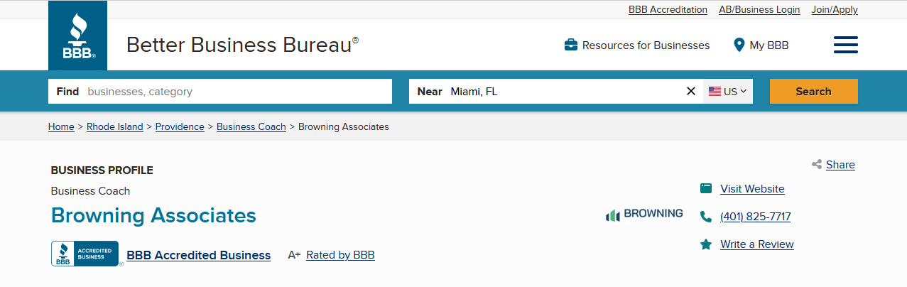 image showing browning associate bbb reviews